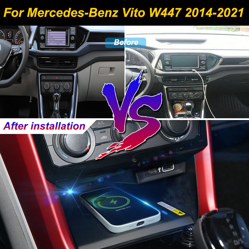 Wireless Car Charger Mount Fast Charging - Für Volkswagen T-CROSS Tacqua 2019-2022 Auto