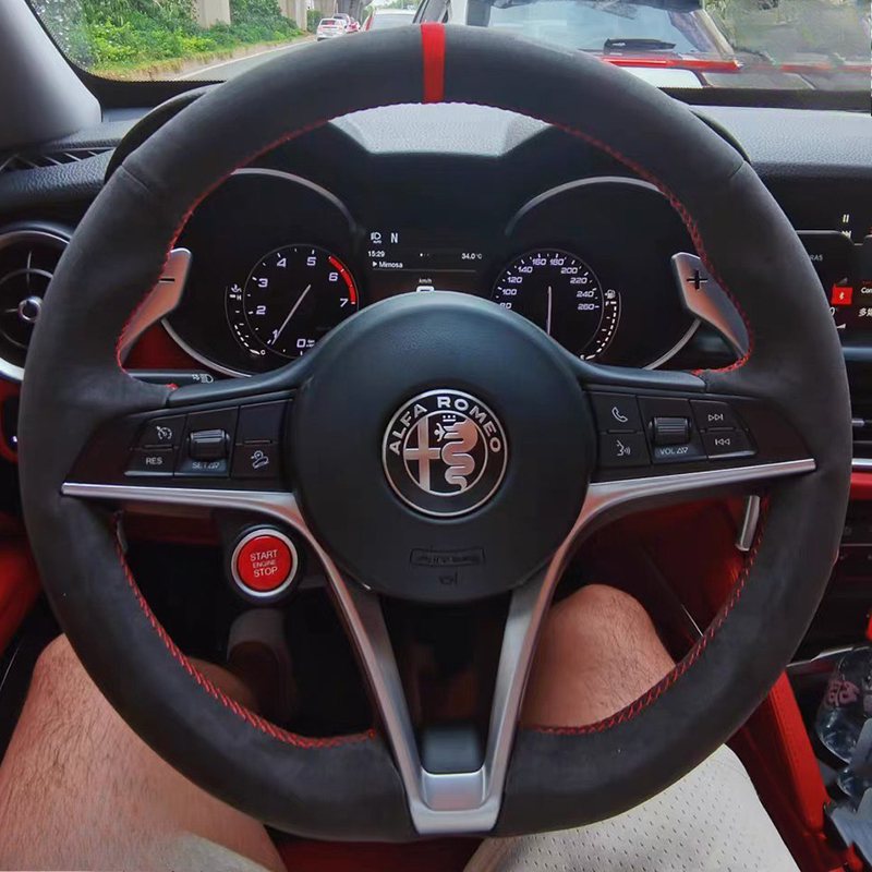 Für Alfa Romeo Giulia Stelvio  – Car Steering Wheel Cover Anti Slip Breathable Bewertung und Preis