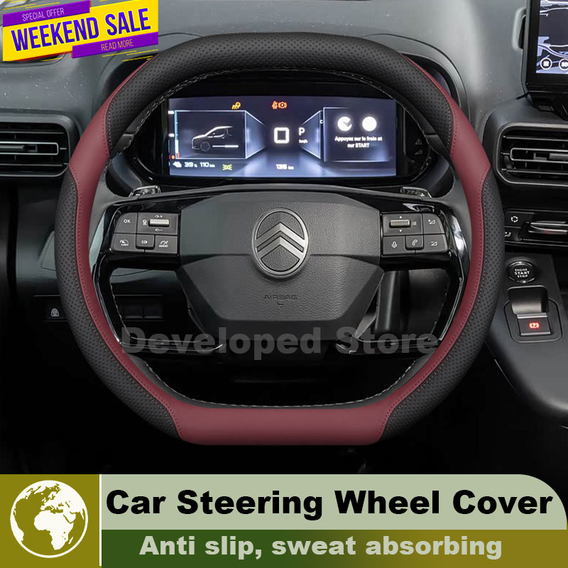 Leder-Lenkradbezug für Citroen – Car Steering Wheel Cover Anti Slip Breathable Bewertung und Preis